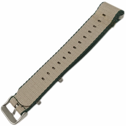 Dokuma Tekstil Saat Kordonu 20-22mm Bej Ye�il 1.6mm Kal�nl�k