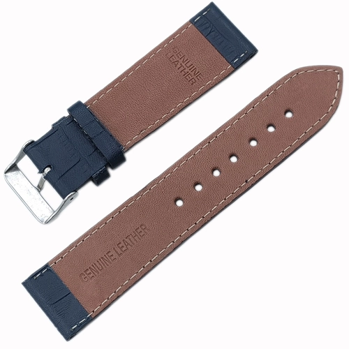 Saat Kordonu Hakiki Deri Yerli �retim 24mm Lacivert Kroko Desen