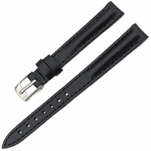 Saat Kordonu Hakiki Deri Yerli retim 12mm Siyah Desensiz Yar Bombeli