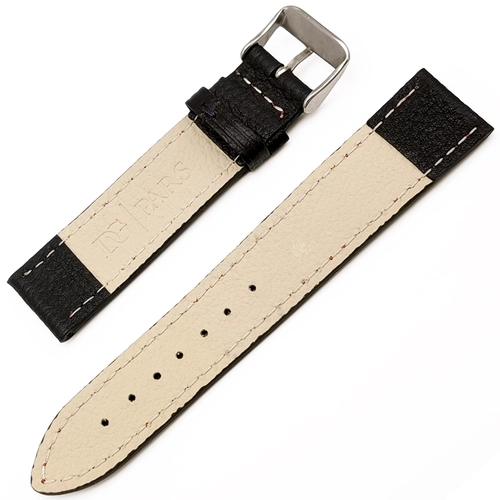 Saat Kordonu Hakiki Deri Yerli �retim 20mm Siyah Rolax Desen K�rm�z� Diki�