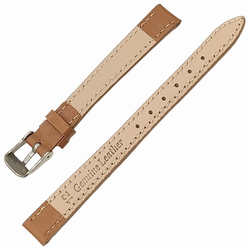 Saat Kordonu Hakiki Deri Yerli �retim 12mm Taba Desensiz