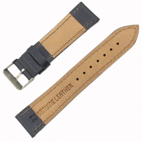 22mm Saat Kordonu Hakiki Deri Desensiz Bombeli Lacivert