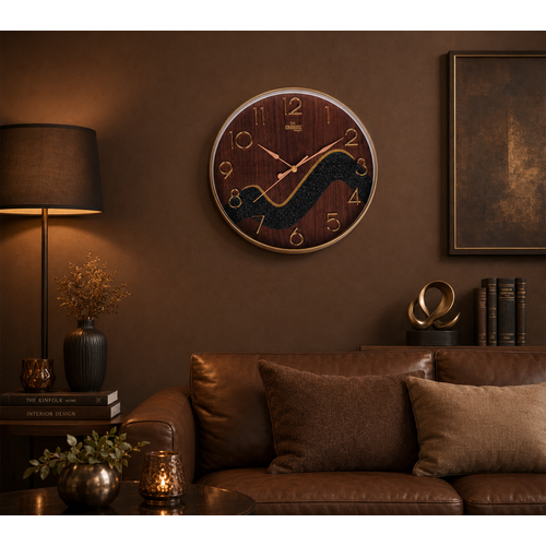Enarose A45001 Gold Cherry 3D Kabartma Rakaml� Duvar Saati
