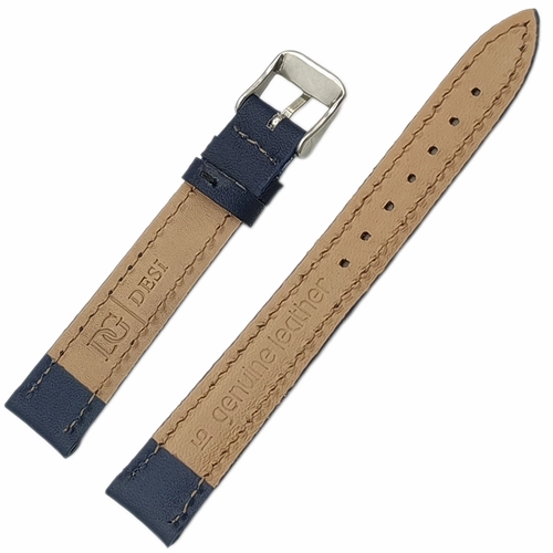 Saat Kordonu Hakiki Deri Yar Bombeli Dikili 18mm Yerli retim Lacivert
