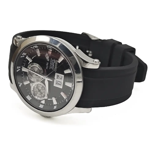 Seiko Premier Uyumlu Kavisli Ba�l�k Siyah 20mm Silikon Kordon