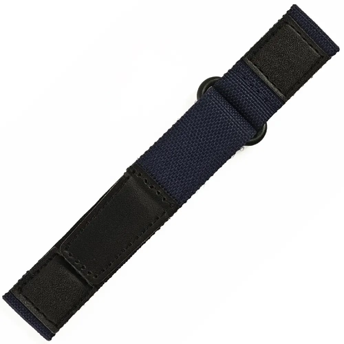20mm / 22mm Ak�ll� Pimli Taktik Velcro Kanvas Saat Kordonu � Deri Detayl� C�rtl� Spor Kay��