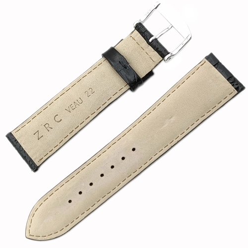 ZRC Croco Grain Calf Siyah Hakiki Deri Saat Kay��� � 22mm