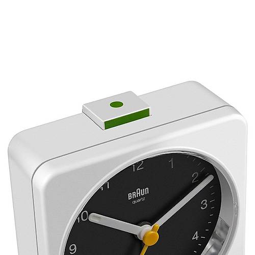 BRAUN BC03WB BEYAZ-S�YAH KLAS�K SEYAHAT ANALOG ALARMLI MASA SAAT�