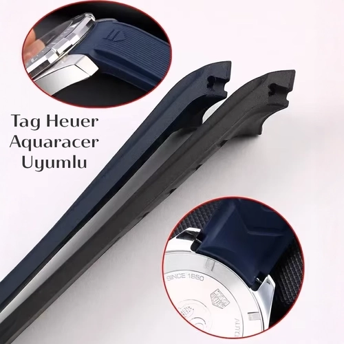 TAG Heuer Aquaracer Uyumlu 21.5mm Rubber Silikon Kordon  WAY201C
