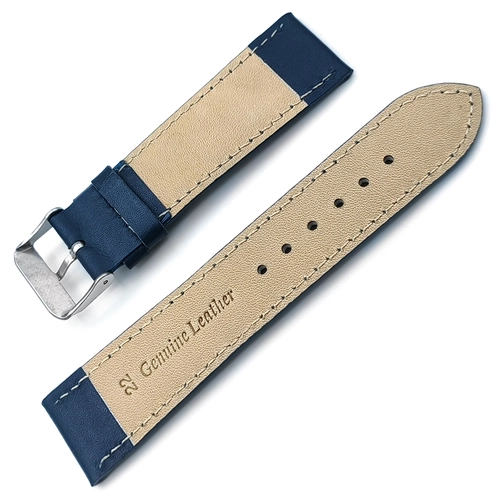 Saat Kordonu Hakiki Deri Yerli retim 22mm Bombeli Dikili 5 Renk Seenek