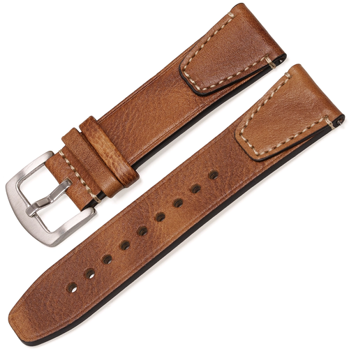 KEFE 1970 Nautical Series 24mm Alacal� Kahverengi Hakiki Deri Saat Kordonu