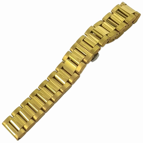Solid Dolgu elik Mat/Parlak Saat Kordonu A Kalite Altn Rengi 22mm