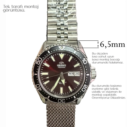 Seiko SKX007 SKX009 Uyumlu 22mm Kavisli Jubilee Tip Solid �elik Saat Kordonu