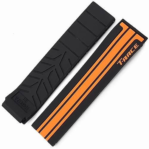 Tissot Uyumlu ift Renk Silikon Saat Kordonu 21 mm TST21M-2