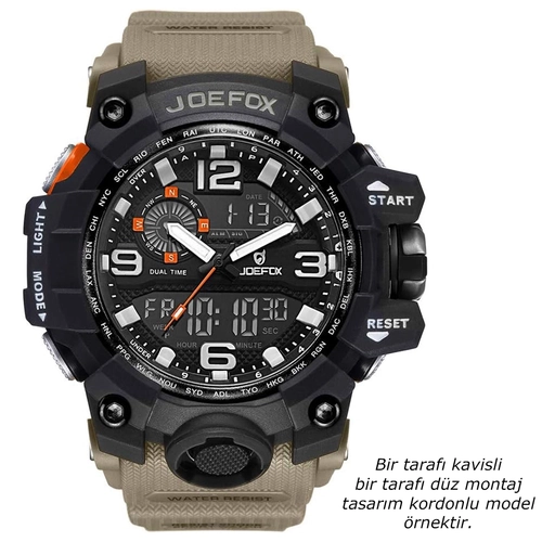 Joefox Silikon Saat Kordonu Ye�il 28x22mm Bir taraf� kavisli model