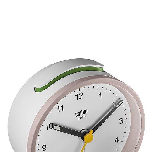 BRAUN BC12PW PEMBE-BEYAZ KLAS�K ANALOG ALARMLI MASA SAAT�