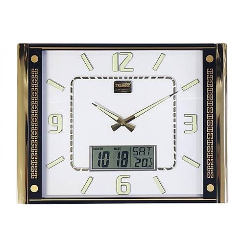 Enarose 3D Kabartma Fosforlu Rakam Duvar Saati E2711 A