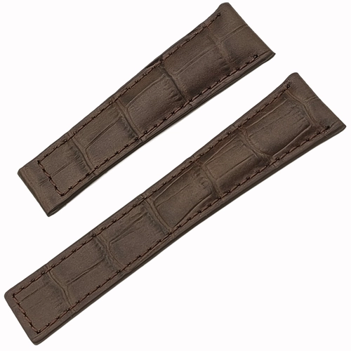 Tag Heuer Uyumlu Hakiki Deri Saat Kay 22x18mm Kahverengi Kroko Desen