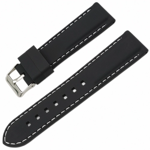 Rubber Silikon A Kalite Saat Kay Siyah 20-22mm 5 Diki Rengi Seenek