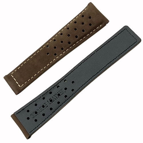 Hakiki Nubuk Deri Tag Heuer Uyumlu Saat Kay��� 22x18mm Kahverengi