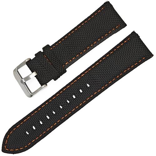22mm Dokuma �rg� Tekstil Saat Kordonu - Hakiki Deri Arka K�s�m, 5 Renk �p Se�enek