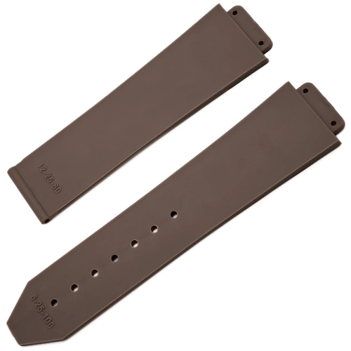 Hublot Uyumlu Silikon Kahverengi ve Siyah Saat Kordonu 22x18mm