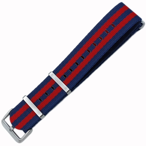 Dokuma Tekstil Saat Kordonu 20-22mm Lacivert K�rm�z� 1.6mm Kal�nl�k