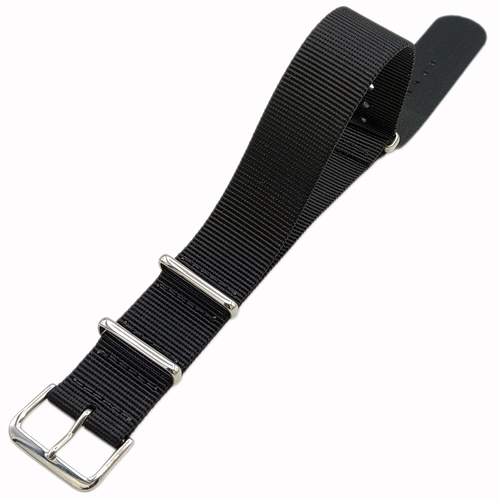 Perlon Dokuma Saat Kordonu Siyah �nce 1mm (18-20-22-24mm)