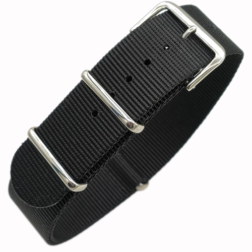 Perlon Dokuma Saat Kordonu Siyah �nce 1mm (18-20-22-24mm)