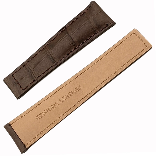 Tag Heuer Uyumlu Hakiki Deri Saat Kay 22x18mm Kahverengi Kroko Desen