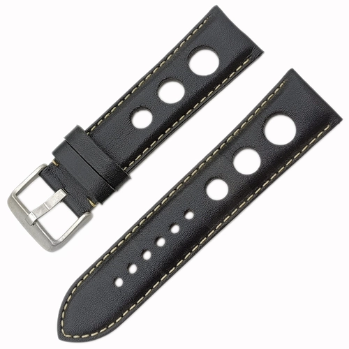 ZRC Nautical Calf Hakiki Deri Saat Kordonu Siyah 22mm | Made in France