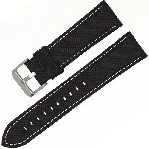 22mm Dokuma �rg� Tekstil Saat Kordonu - Hakiki Deri Arka K�s�m, 4 Renk �p Se�enek