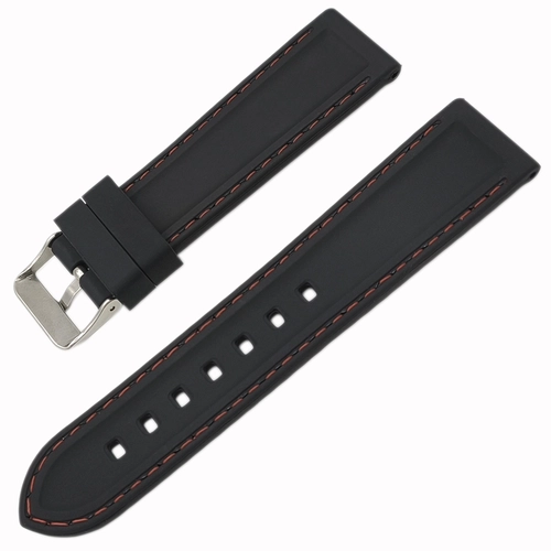 Rubber Silikon A Kalite Saat Kay Siyah 20-22mm 5 Diki Rengi Seenek