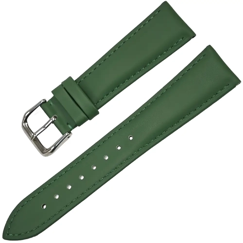 Dugarry Ye�il Hakiki Deri Saat Kordonu - Yar� Bombeli Tasar�m22-24mm
