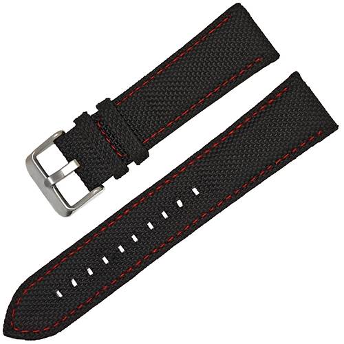 22mm Dokuma �rg� Tekstil Saat Kordonu - Hakiki Deri Arka K�s�m, 5 Renk �p Se�enek