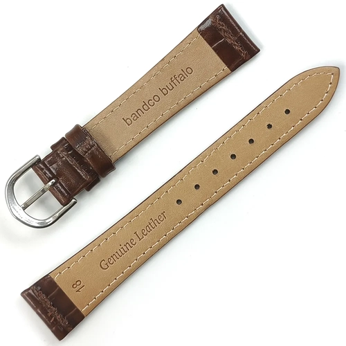 Hakiki Deri Klasik Saat Kordonu 18x14mm | Bandco Buffalo Kahverengi