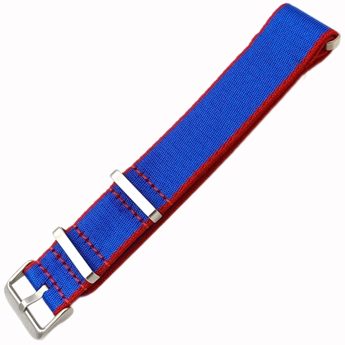 Dokuma Tekstil Saat Kordonu 20-22mm Mavi K�rm�z� 1.6mm Kal�nl�k