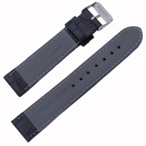 Saat Kordonu Hakiki Deri Yerli retim 20mm Kroko Desen Beyaz p