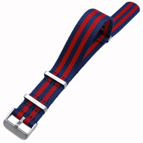 Dokuma Tekstil Saat Kordonu 20-22mm Lacivert K�rm�z� 1.6mm Kal�nl�k