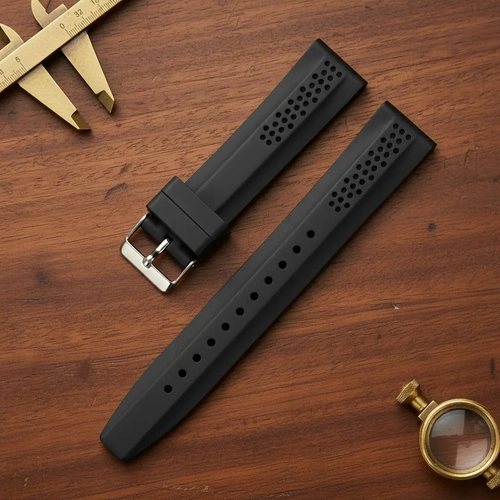 Rubber Silikon A Kalite Saat Kay��� Siyah XXL Ekstra Uzun 24mm