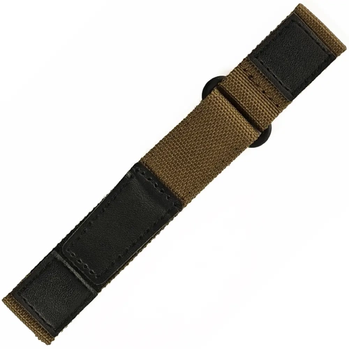 20mm / 22mm Ak�ll� Pimli Taktik Velcro Kanvas Saat Kordonu � Deri Detayl� C�rtl� Spor Kay��