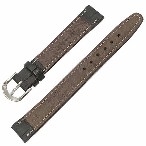 Saat Kordonu Hakiki Deri Yerli �retim 14mm Siyah Kroko Desen