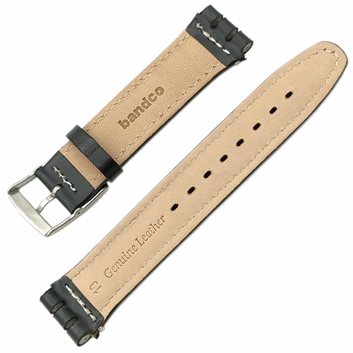 Bandco Swatch Uyumlu 19mm Hakiki Deri Saat Kordonu