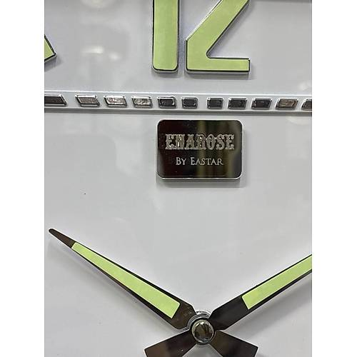 Enarose 3D Kabartma Fosforlu Rakam Duvar Saati E2711 G