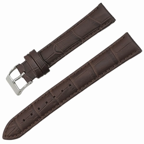 Saat Kordonu Golf Hakiki Deri A Kalite 18mm Kroko Desen Kahverengi