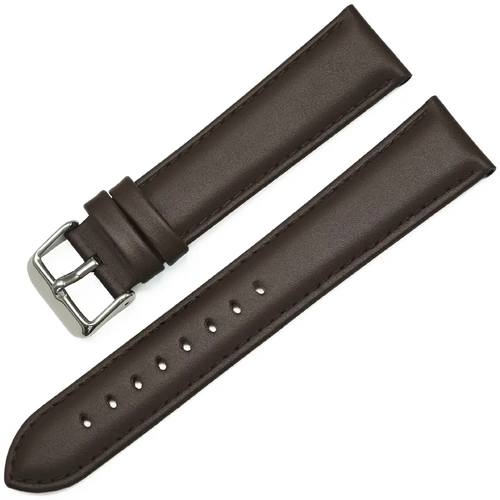 Golf Saat Kordonu Hakiki Deri A Kalite 22mm Koyu Kahverengi  XL Uzun