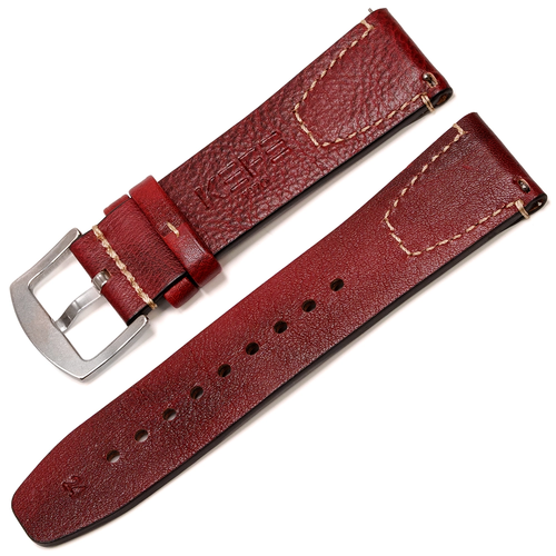 KEFE 1970 Nautical Series 20-22-24mm Bordo Hakiki Deri Saat Kordonu