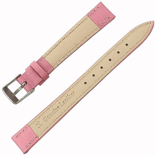 Saat Kordonu Hakiki Deri Yerli �retim 14mm Pembe Desensiz