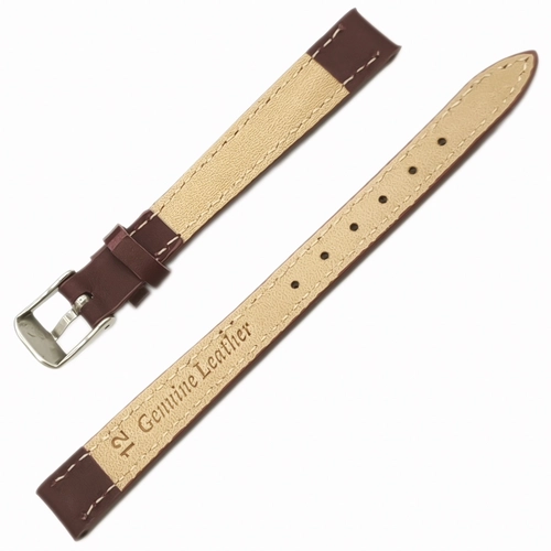 Saat Kordonu Hakiki Deri Yerli �retim 12mm Bordo Desensiz