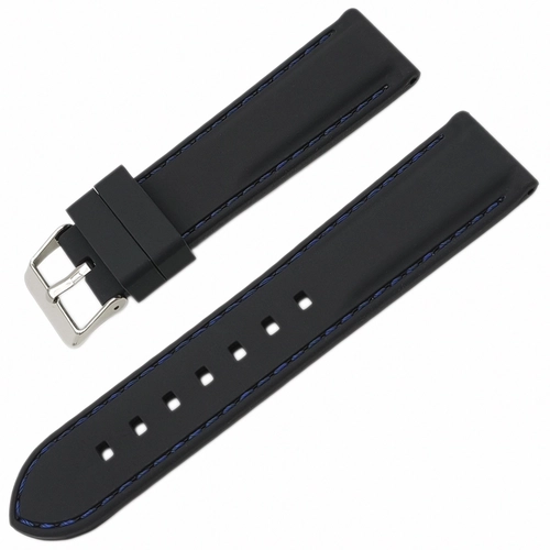 Rubber Silikon A Kalite Saat Kay Siyah 20-22mm 5 Diki Rengi Seenek